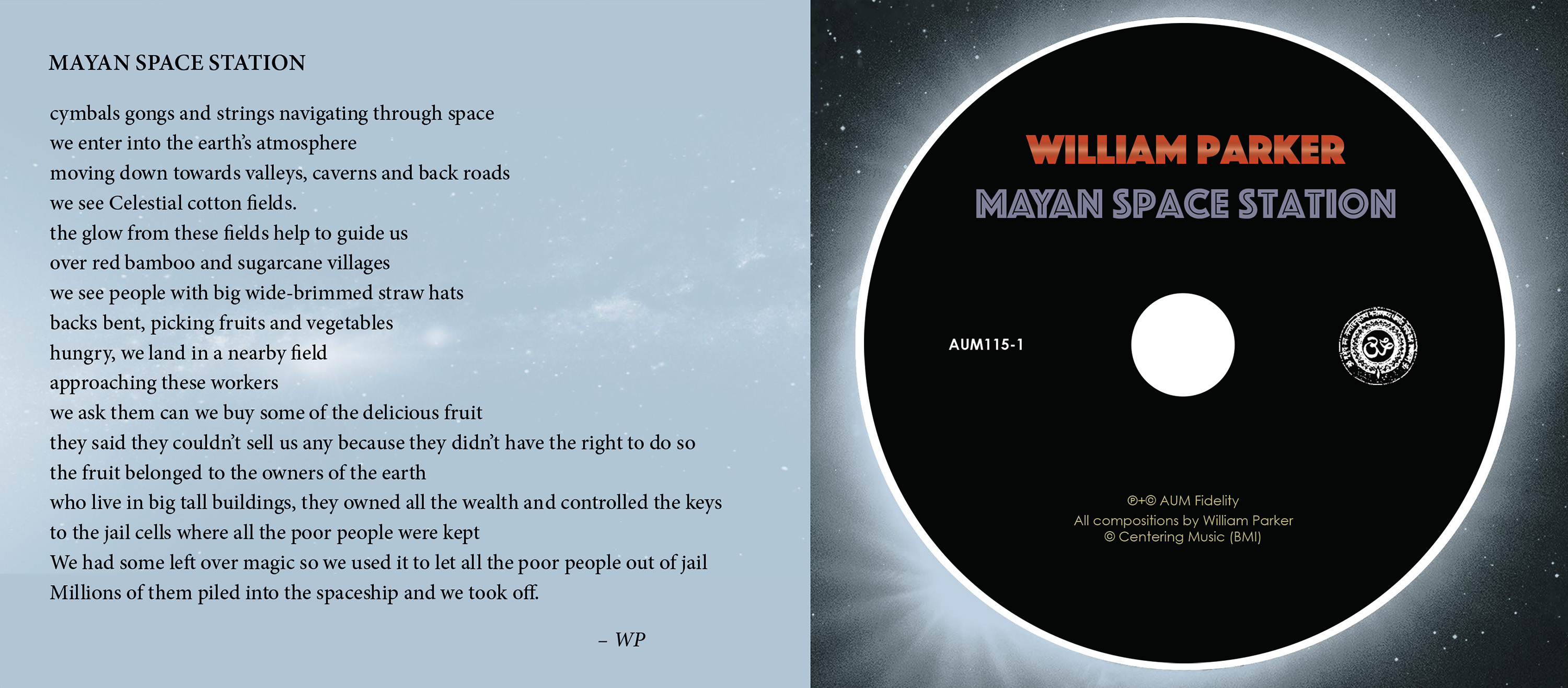 cd cd inside spread with cd in place for Mayan Space Station by William Parker