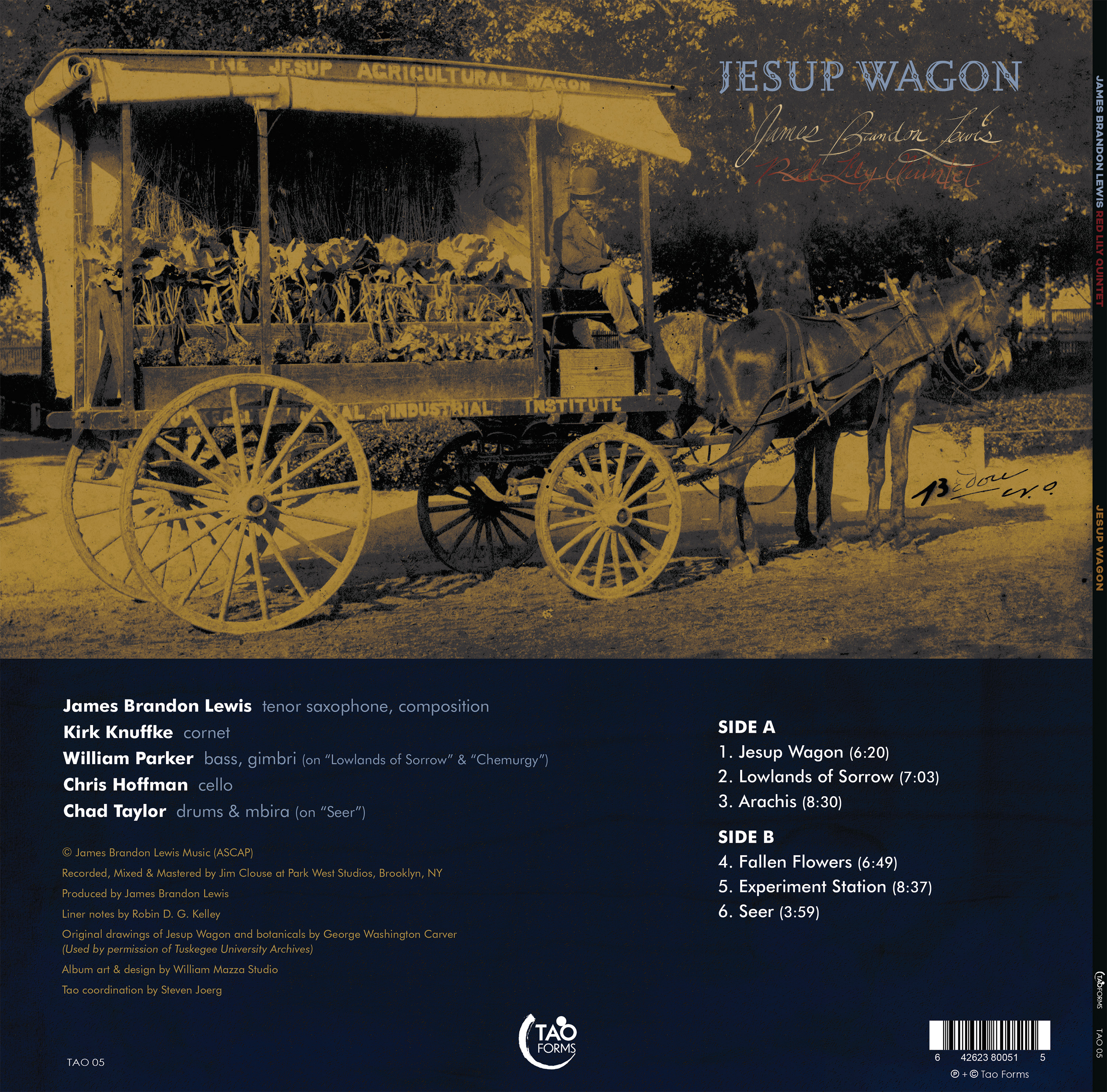 back cover  of Jesup Wagon by James Brandon Lewis Red Lily Quintet