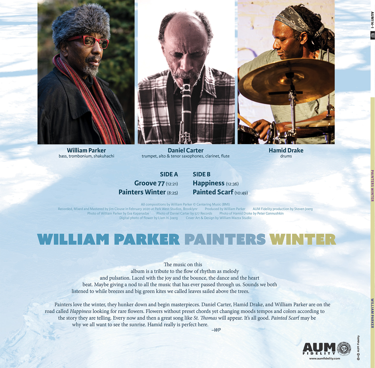 back cover of LP Painters Winter by William Parker