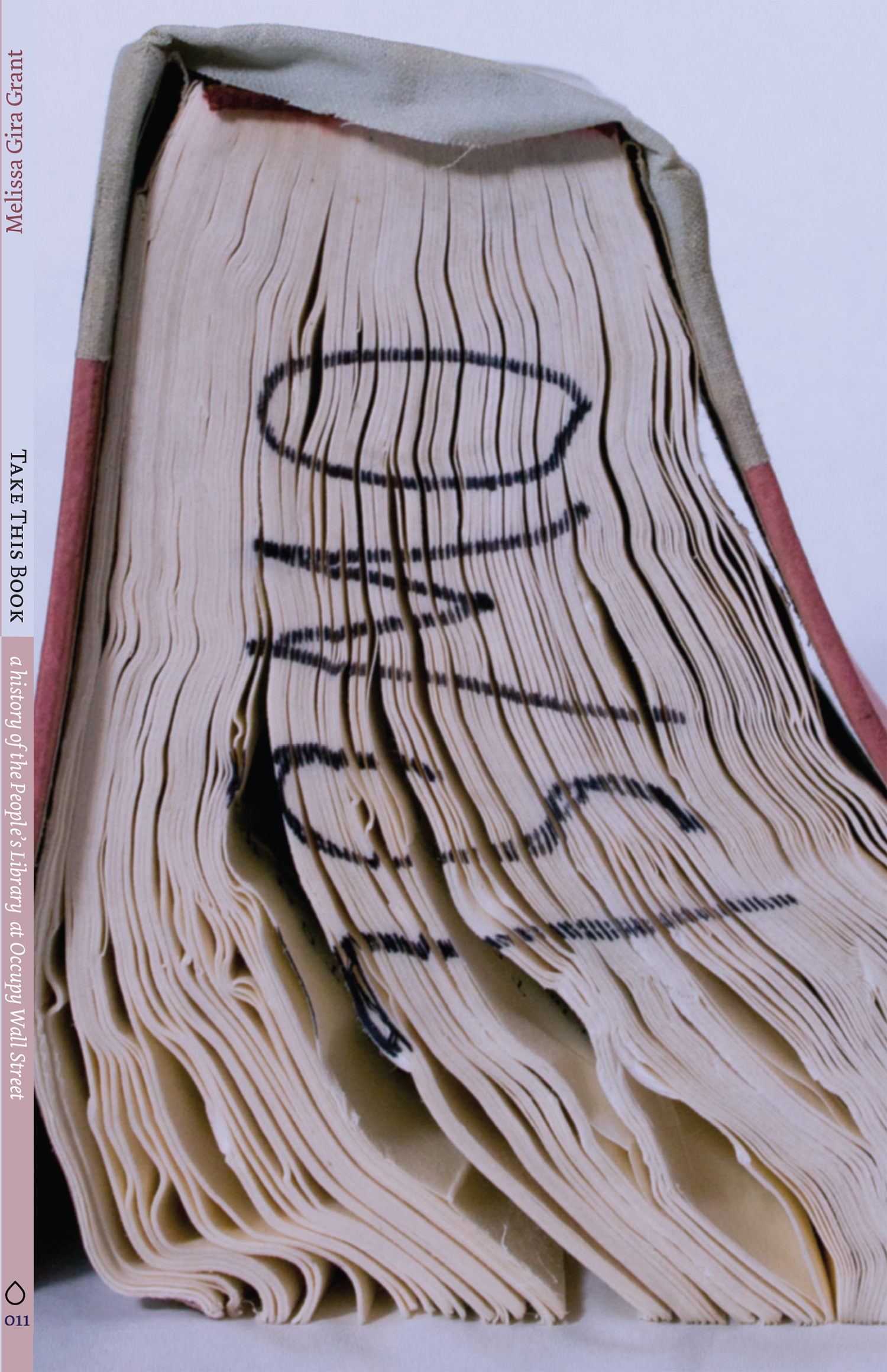 cover of Melissa Gira Grant's book Take This Book: A History of the People's Library at Occupy Wall Street showing a water damaged book