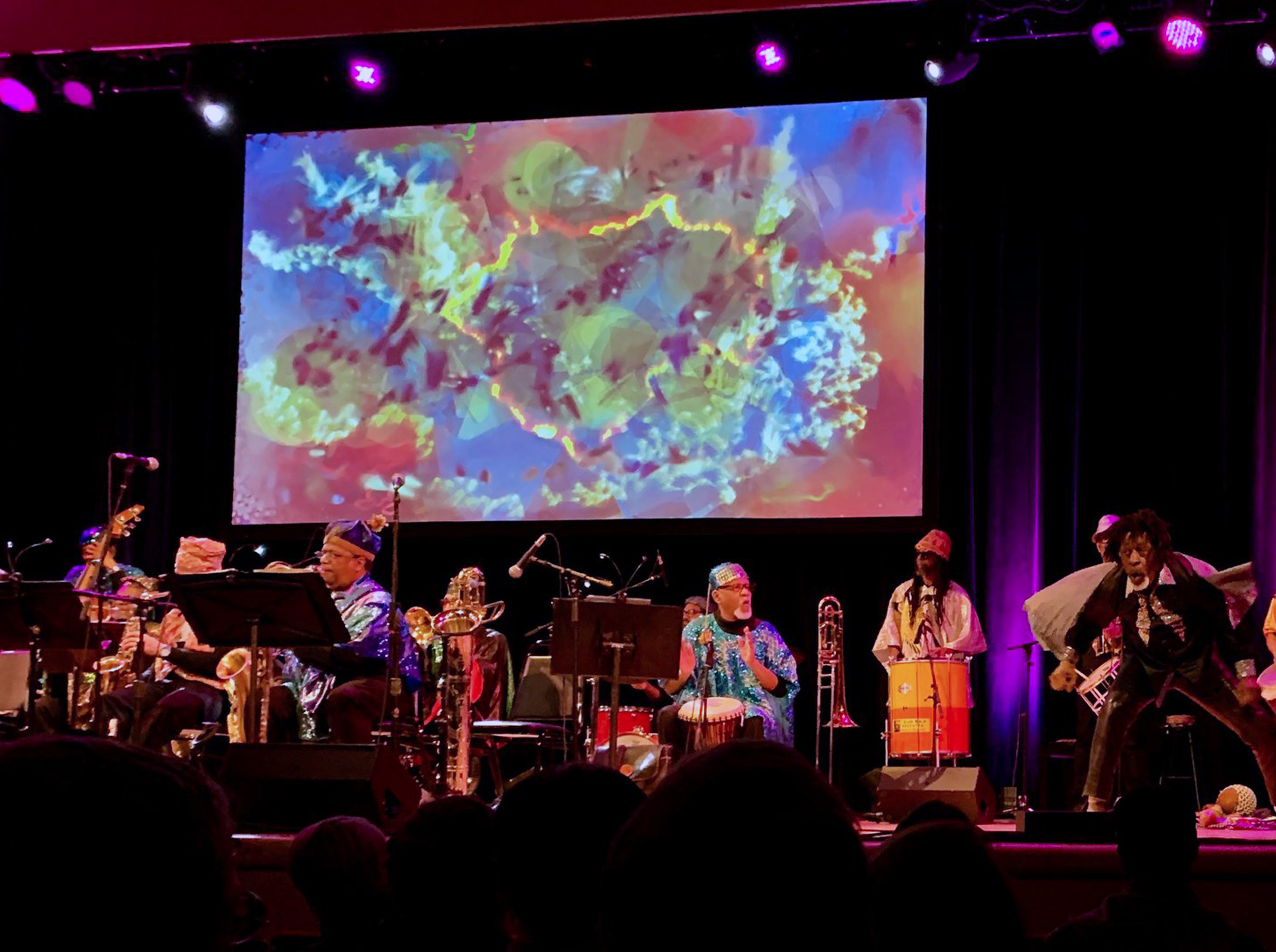 Sun Ra Arkestra with live painting photo by Bev Grant