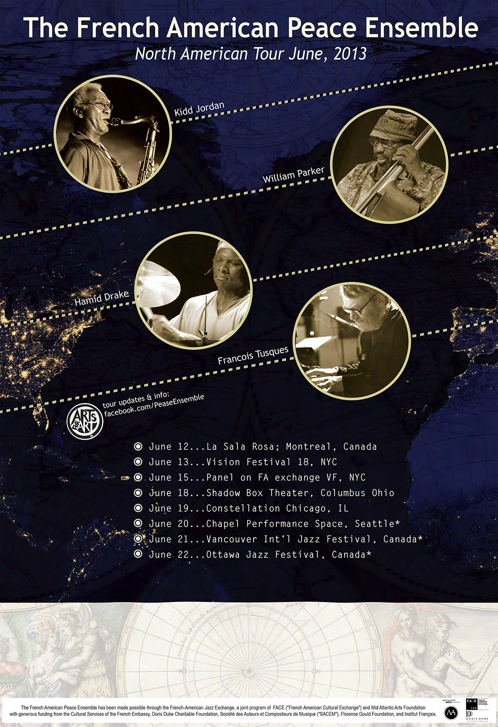 Poster for the French American Peace Ensemble 2013 tour