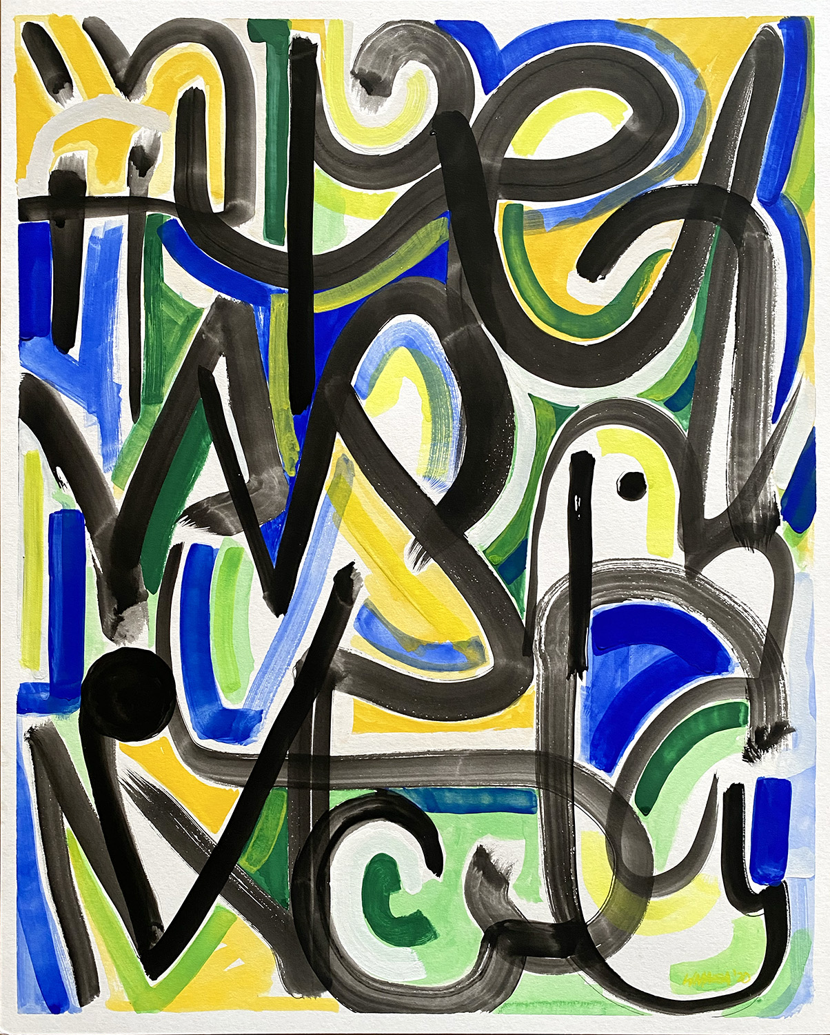gouache painting from text in